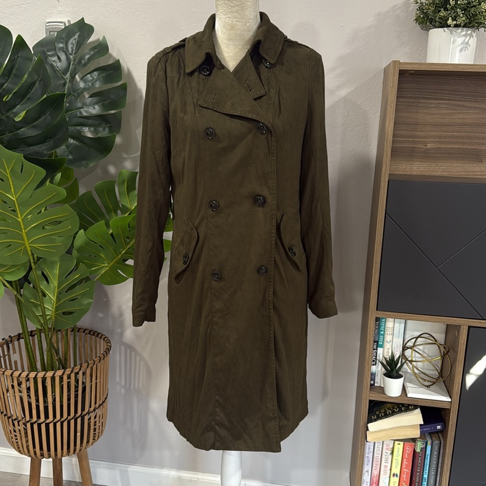 Maison Jules Faux suede Green Trench Coat